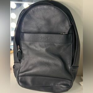 Coach Navy Blue Leather Men's Backpack